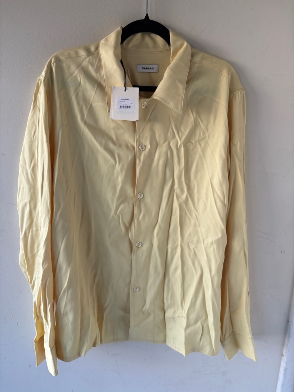 Sandro Light Yellow Long-Sleeve Button Shirt